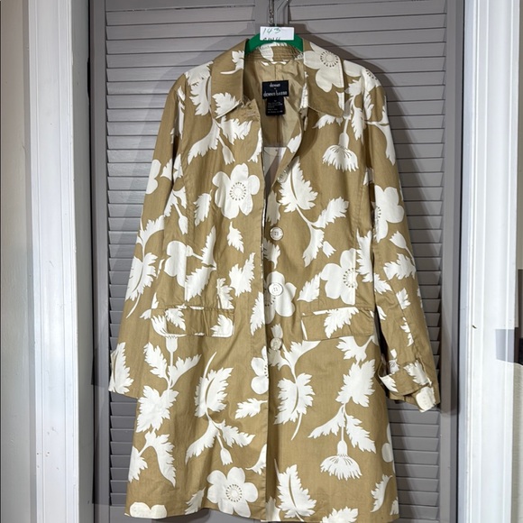 Dennis Basso Tan and White Blazer Lightweight Suit Jacket - Picture 1 of 12